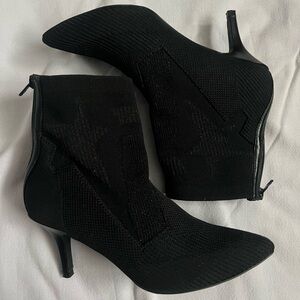 Alesya Black Knit Sock Ankle Boots